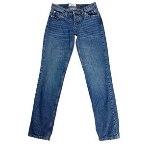Free People We The Free Womens Blue Denim Straight Leg Jeans Size 25